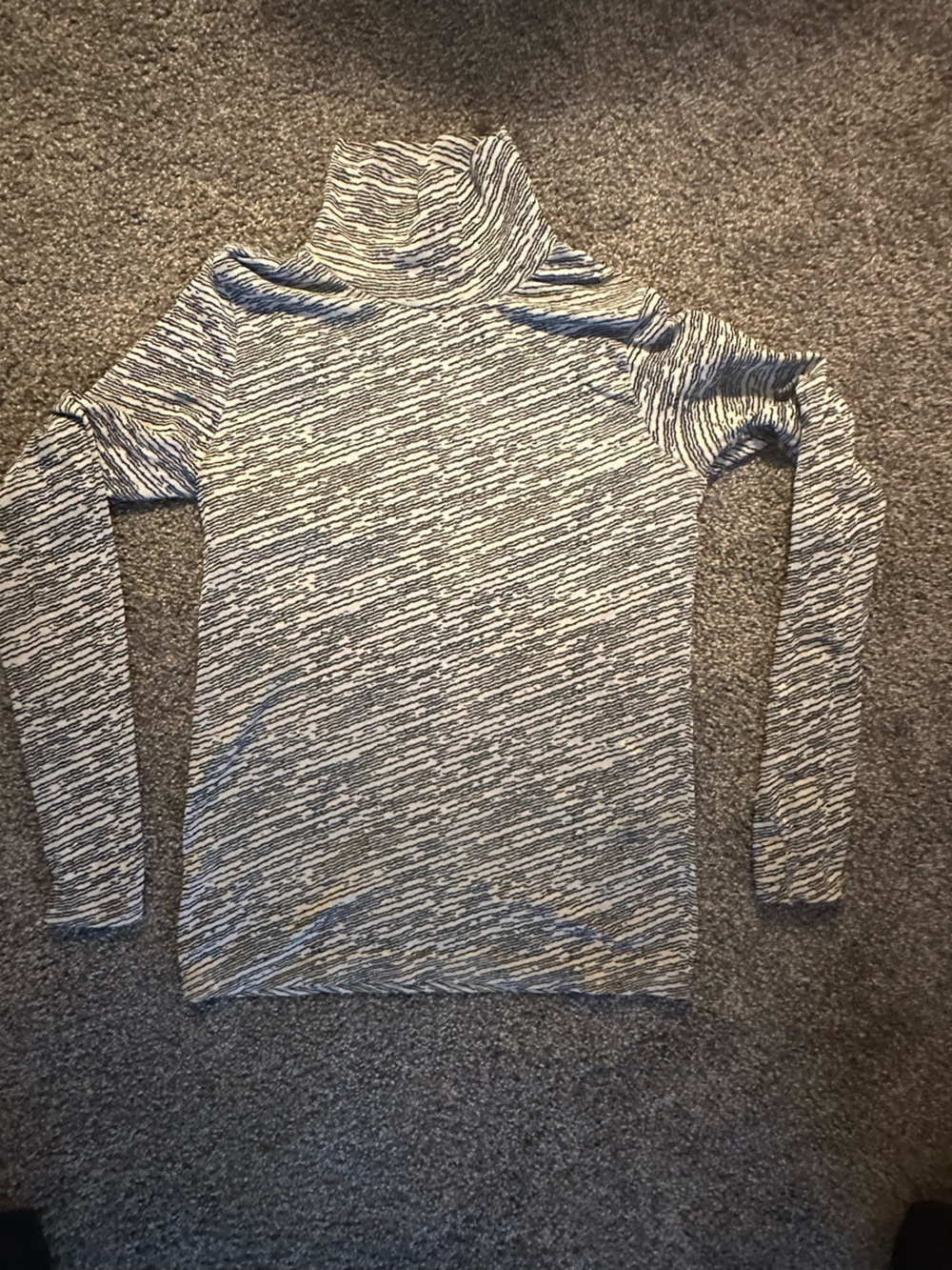 Athleta Black & White Marled Turtleneck Sweater